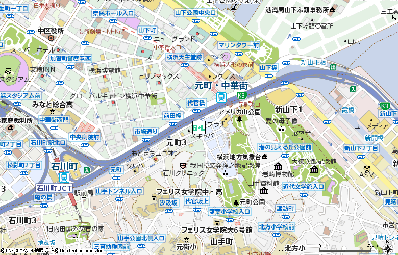 金明堂元町店付近の地図